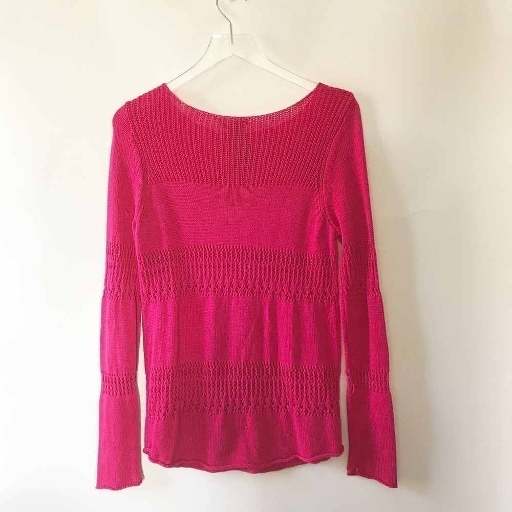 Chelsea & Theodore pink knit & crochet detail M